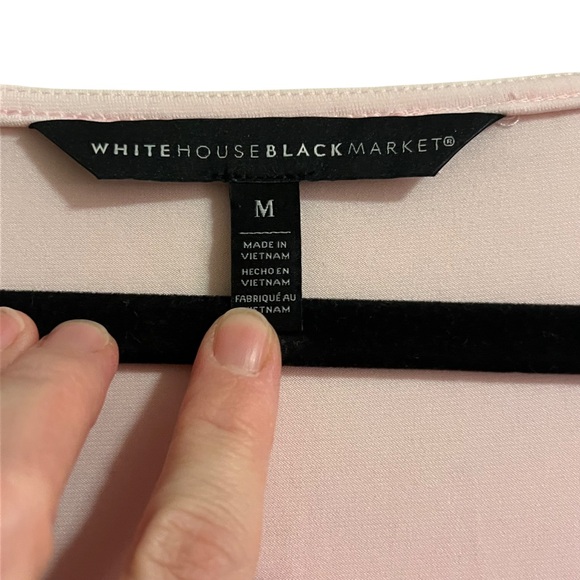 White House Black Market Pink Floral Kimono Sleeve Smock Waist Dress Size Medium - Picture 3 of 4